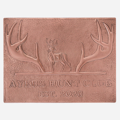 Copper Hunting Club Sign (Deer and Antlers) - Natuross