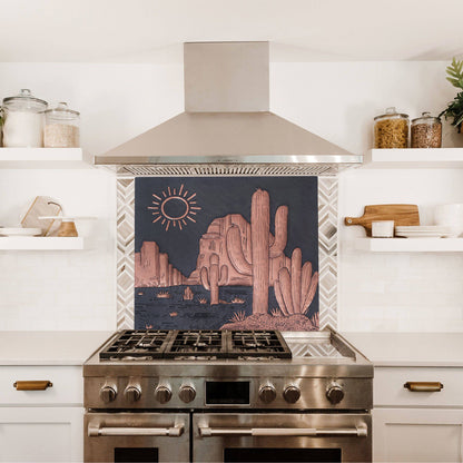 Copper Backsplash (Saguaros and Desert Scene)