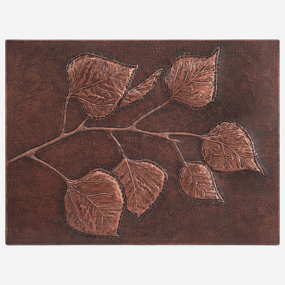 Aspen Leaves Copper Kitchen Backsplash 17.9"x24" Brown - Natuross