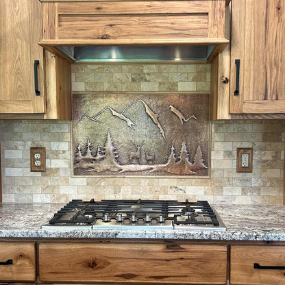 Deer Scene Kitchen Backsplash - Natuross