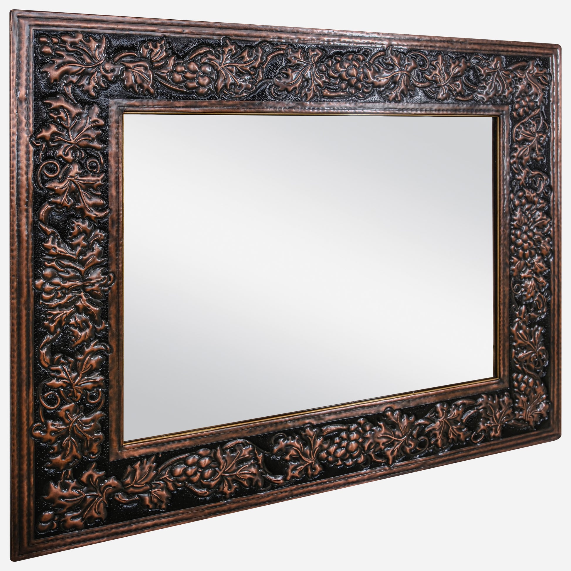 Copper Wall Mirror (Horizontal&Vertical, Grapes, Black&Copper Color)