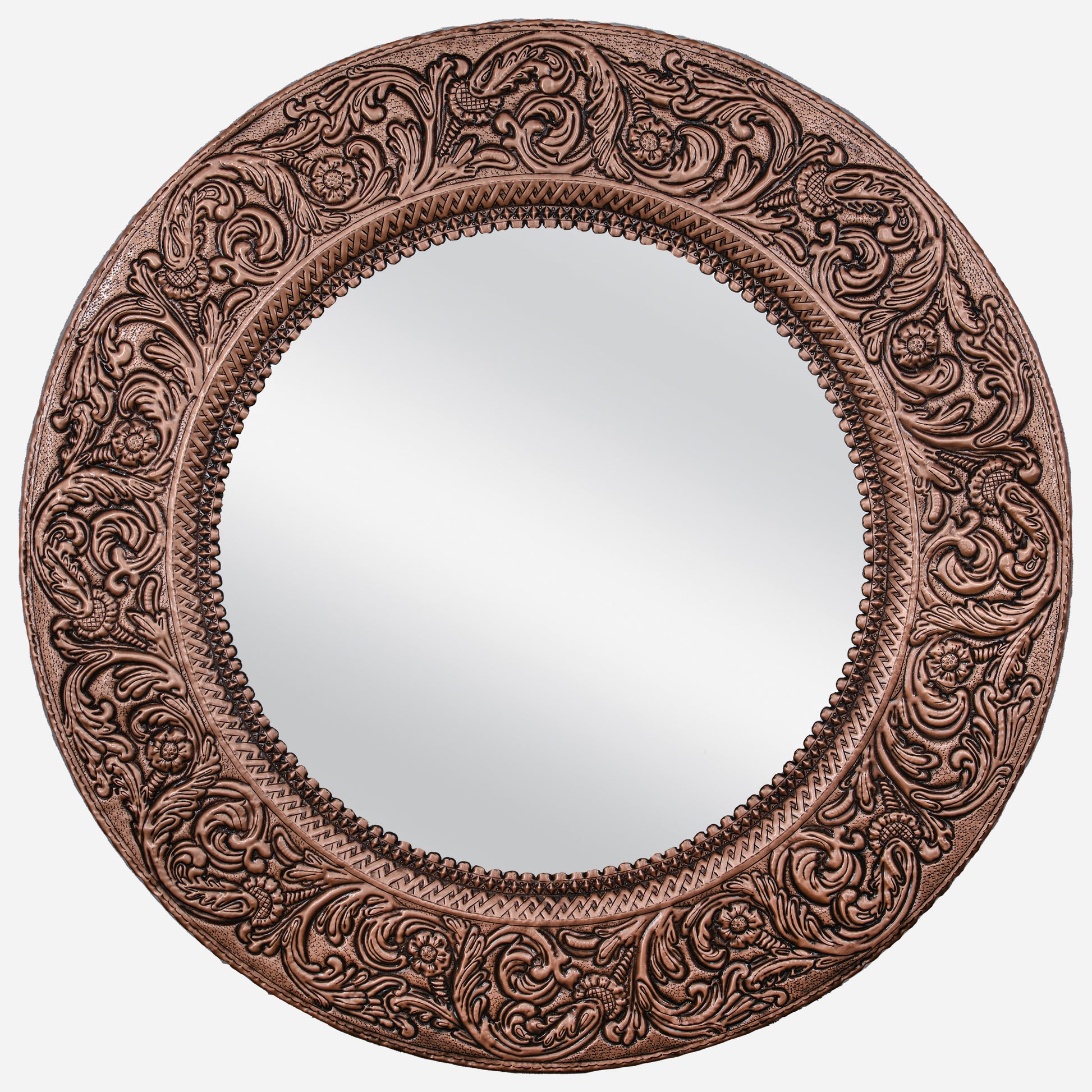 Copper Round Mirror