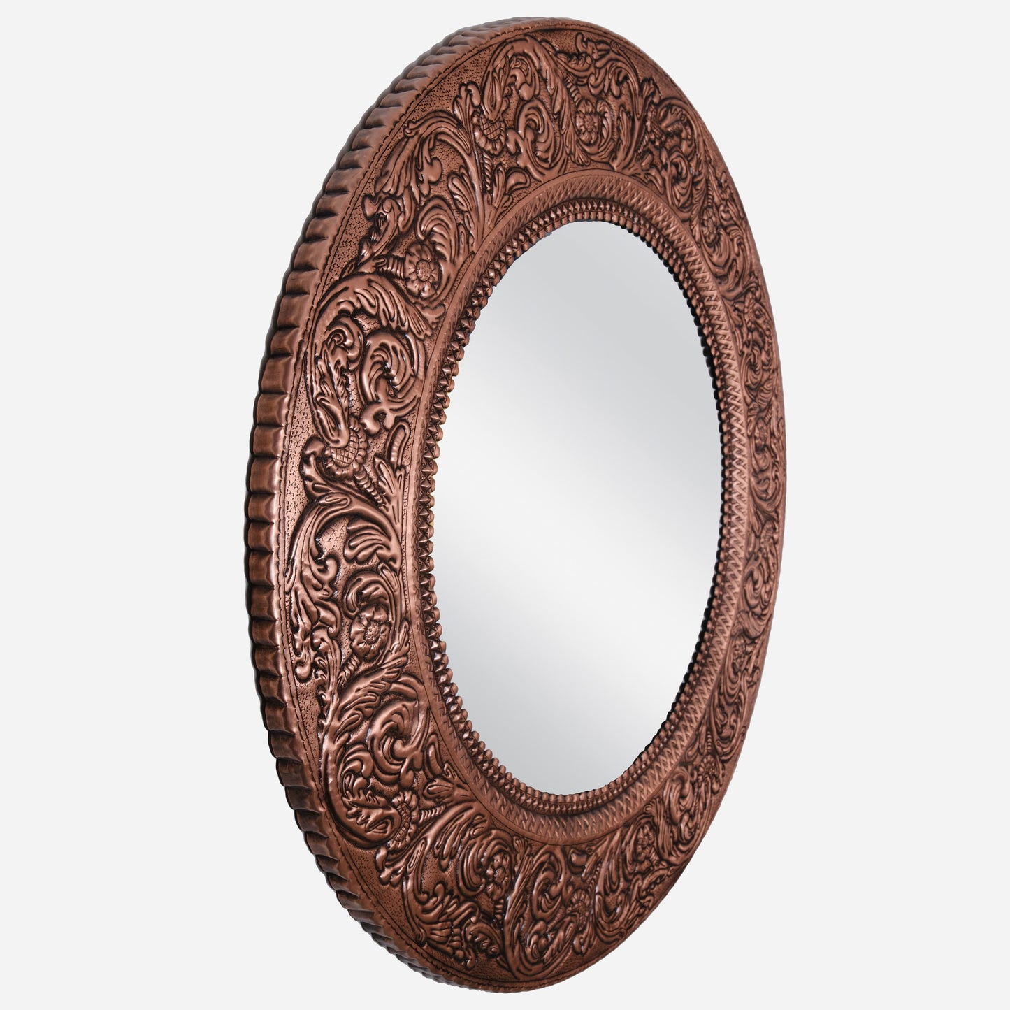 Copper Round Mirror