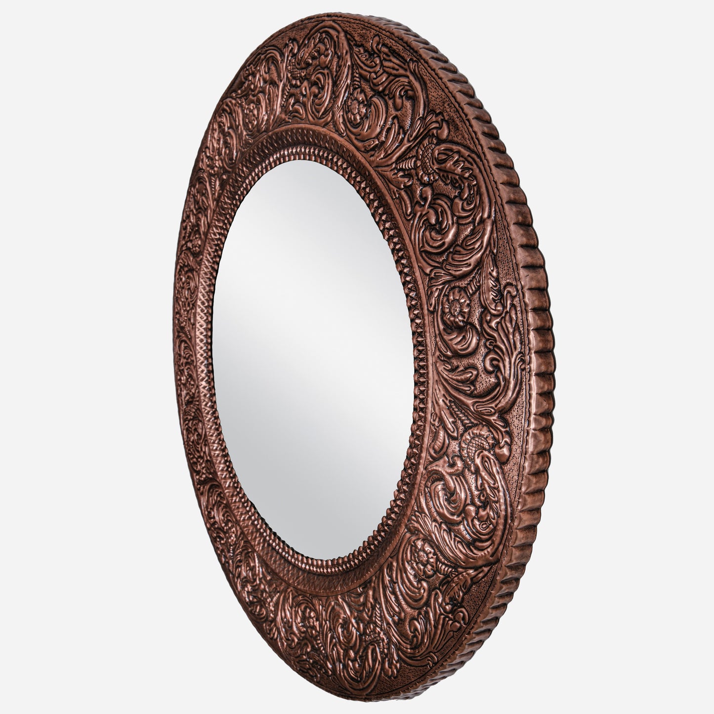 Copper Round Mirror