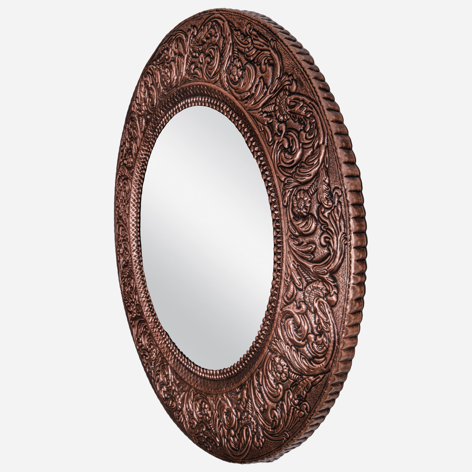 Copper Round Mirror