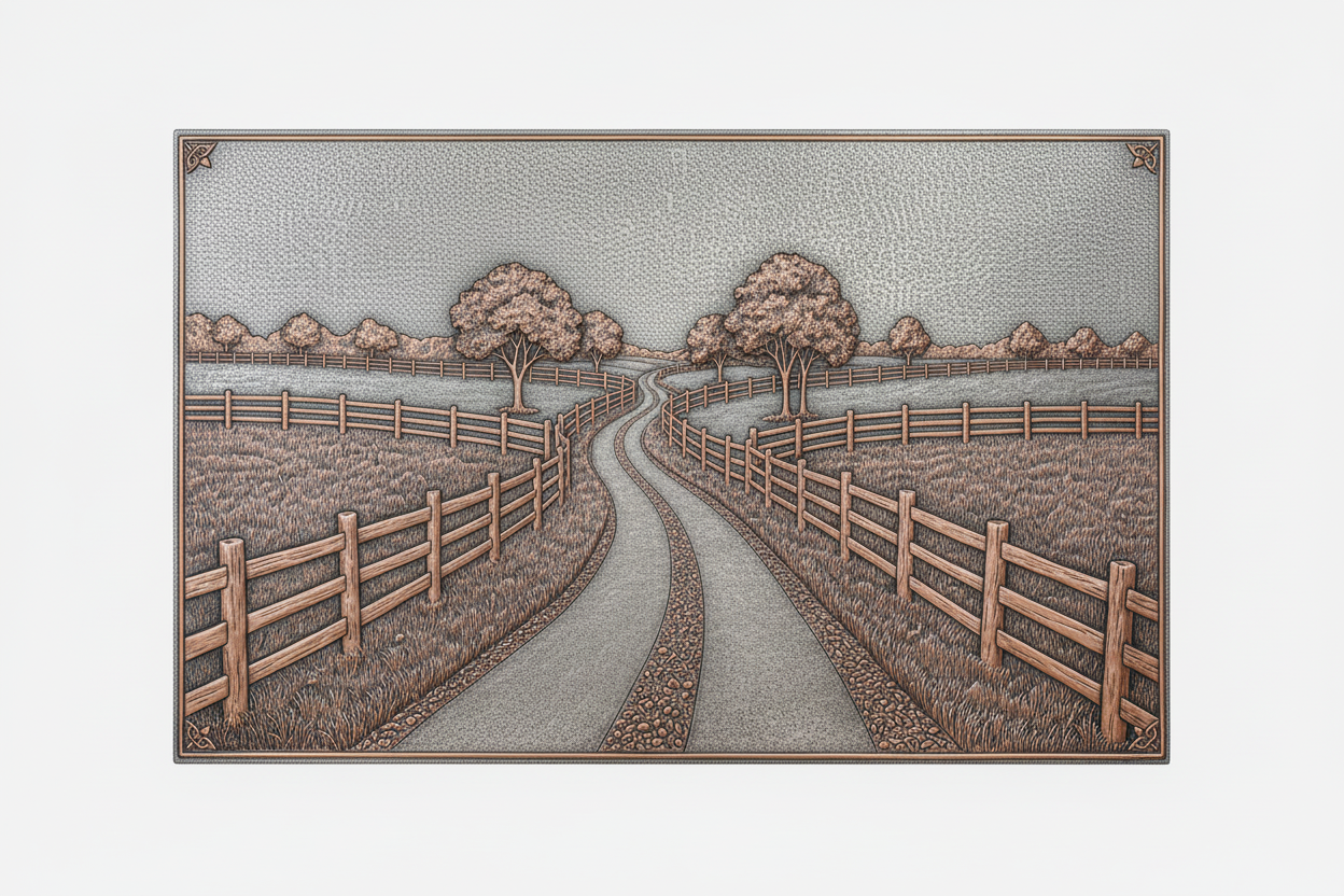 Country Road with Fence Panel