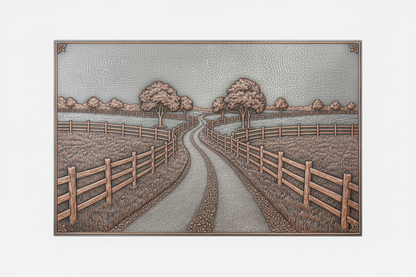Country Road with Fence Panel