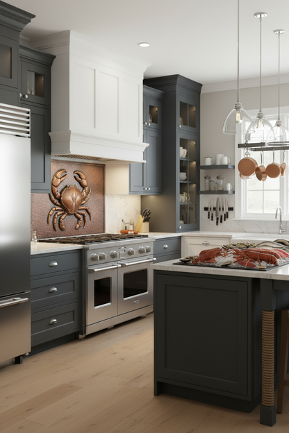 Crab Relief Panel - 38x38 inch in restaurant kitchen