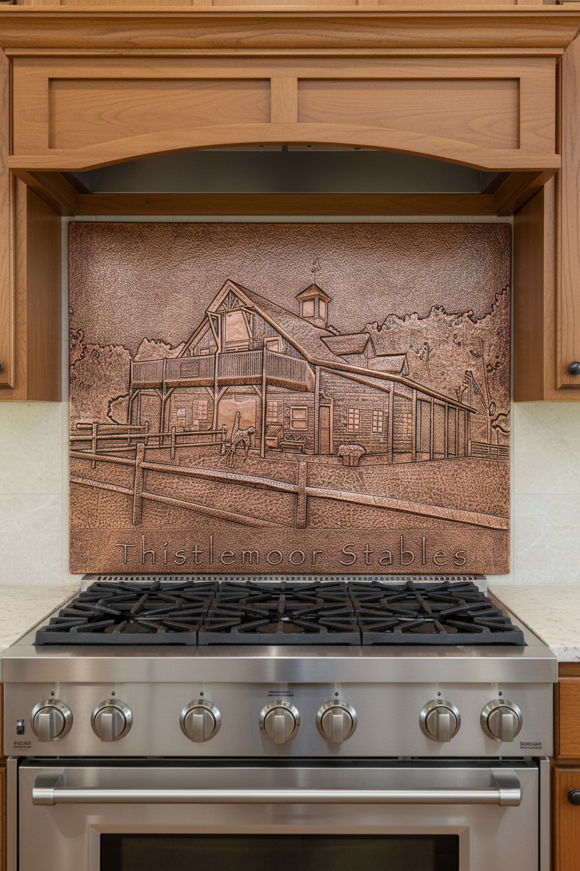 Custom Kitchen Backsplash - close-up front view