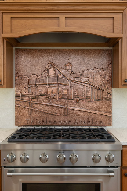 Custom Kitchen Backsplash - close-up front view