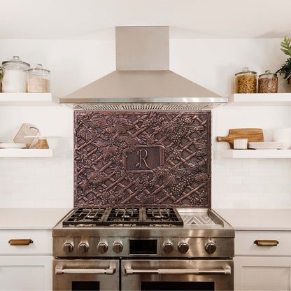 Grapes on Vine Copper Kitchen Backsplash Tile