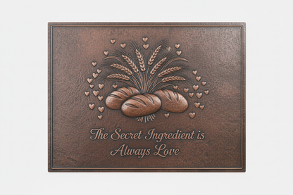 Custom Quote Bread & Wheat brown patina panel