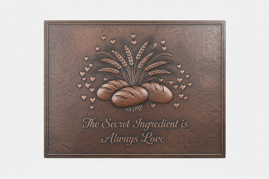 Custom Quote Bread & Wheat brown patina panel