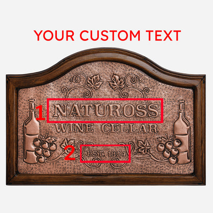 Copper Wine Cellar Sign (Wine and Grapes) - Natuross