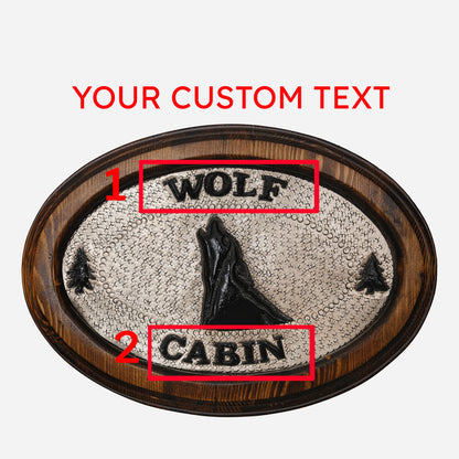 Copper Cabin Sign (Howling Wolf) - Natuross