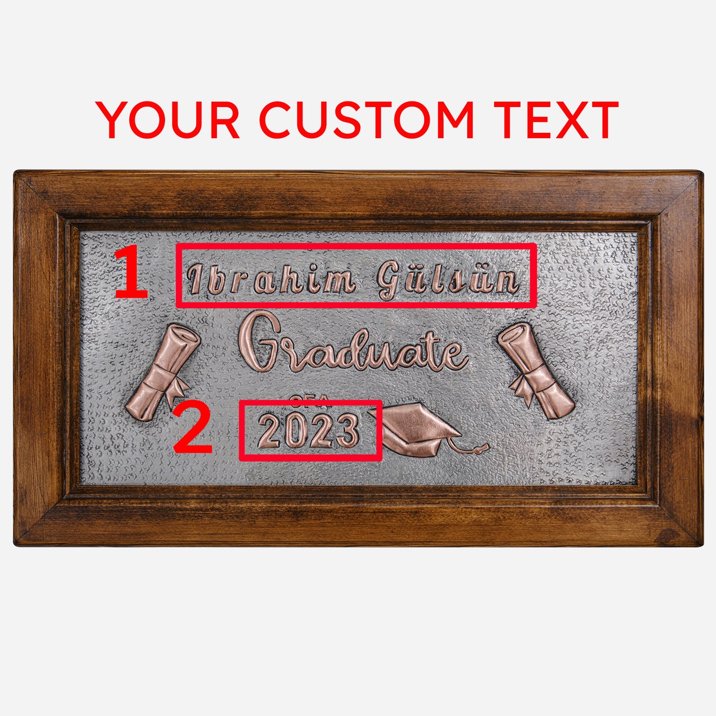 Graduation Gift Framed Copper Artwork (Personalized, Gray&Copper Color) - Natuross