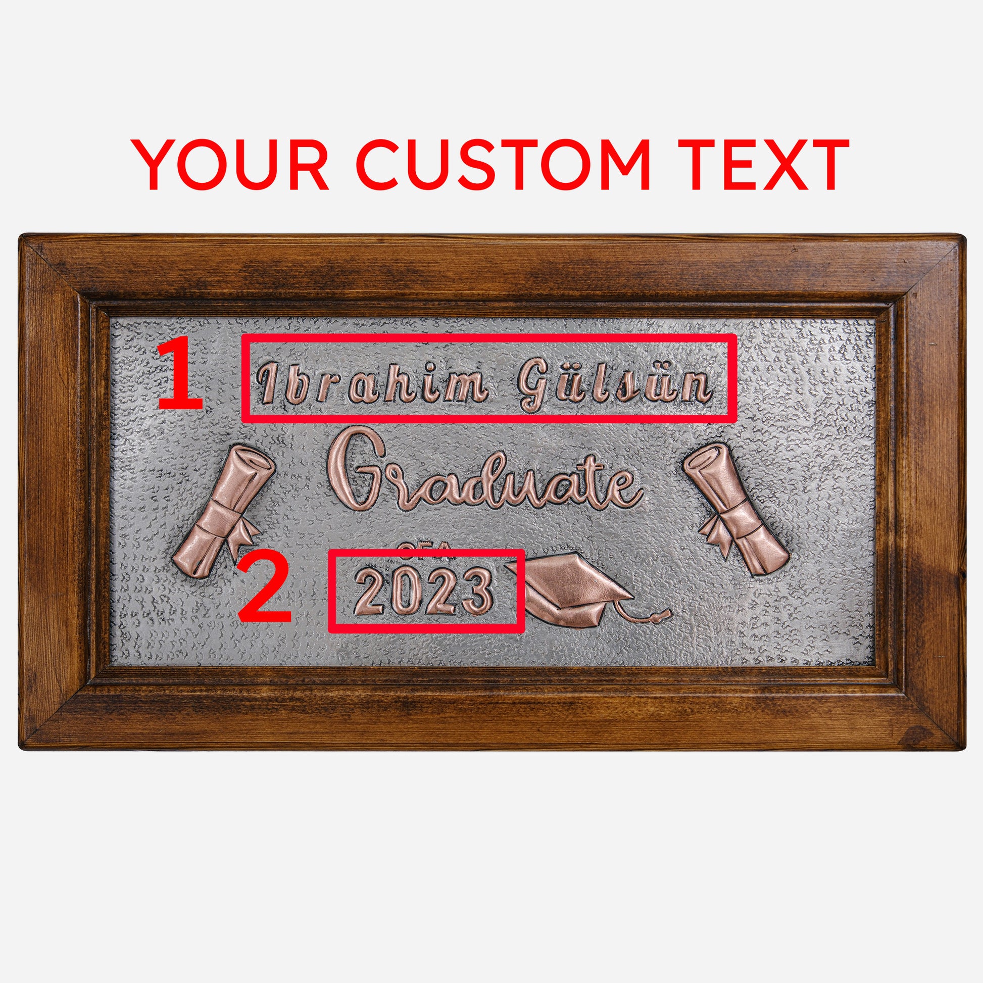 Graduation Gift Framed Copper Artwork (Personalized, Gray&Copper Color) - Natuross