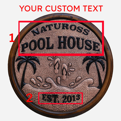 Copper Pool House Sign - Natuross