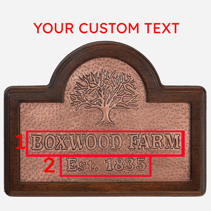 Copper and Wood Farm Sign (Tree) - Natuross