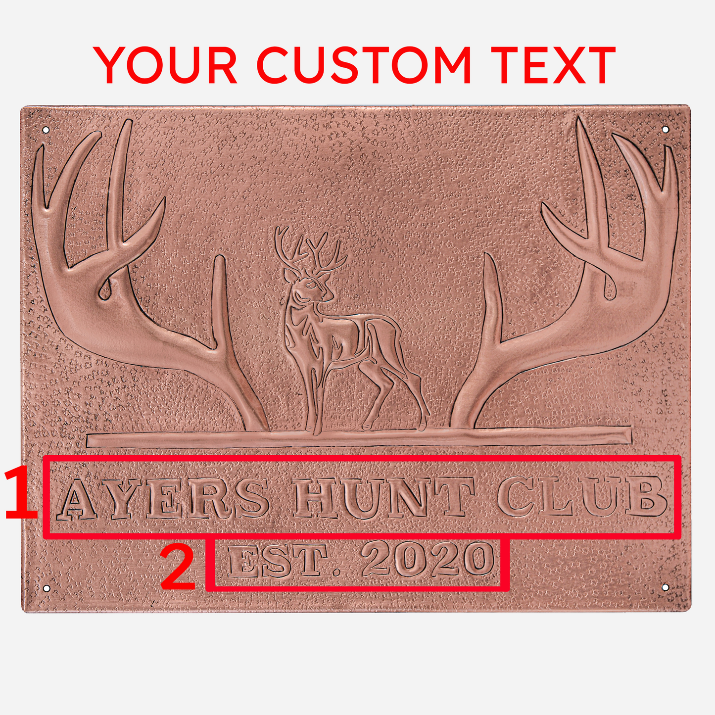 Copper Hunting Club Sign (Deer and Antlers) - Natuross