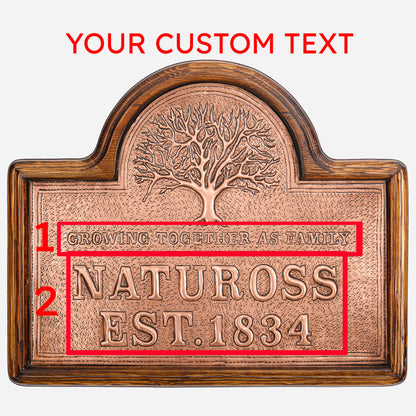 Copper House Sign with Family Name (Tree) - Natuross