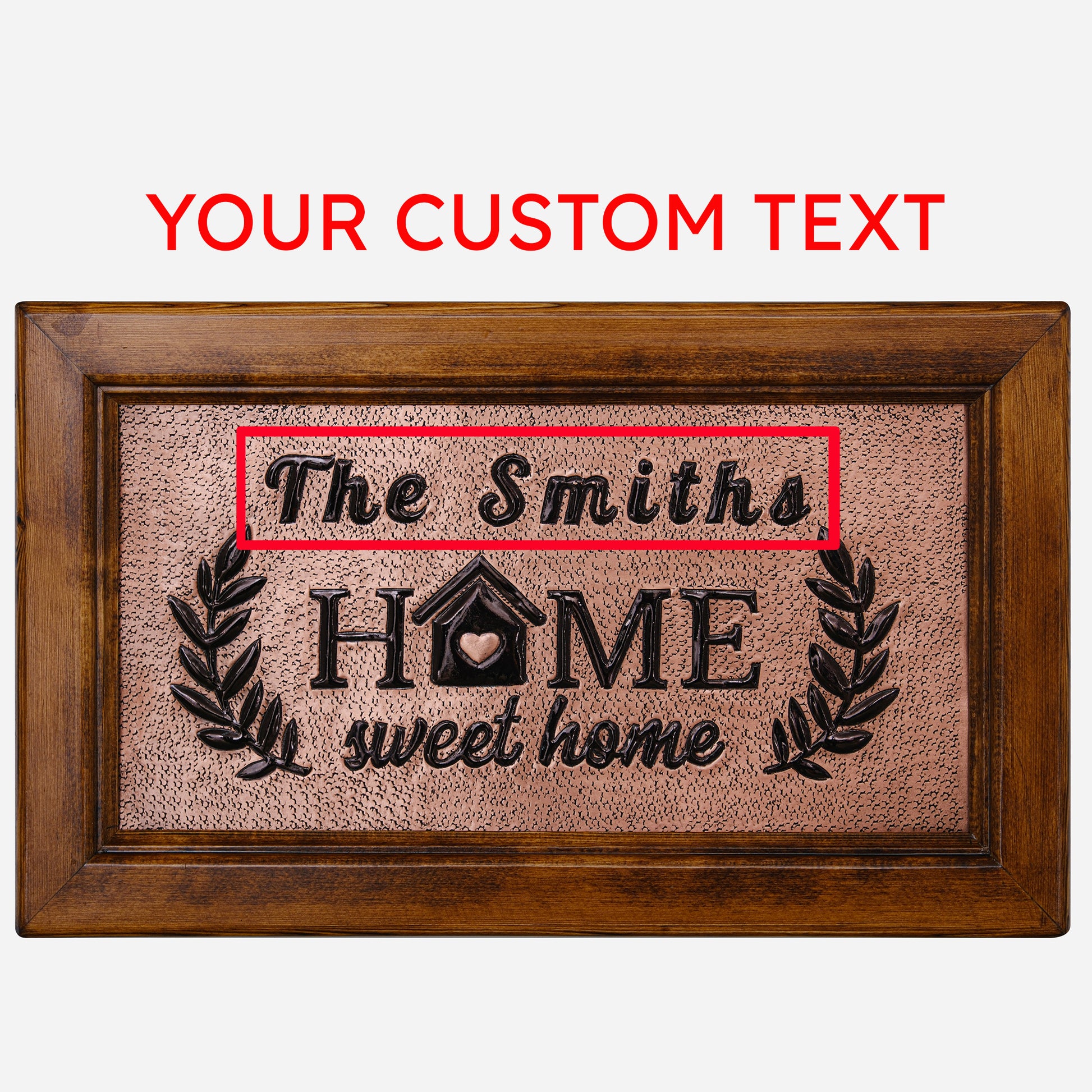 Copper House Sign for Wall (Sweet Home, Personalized with Family Name, Copper&Black Color) - Natuross