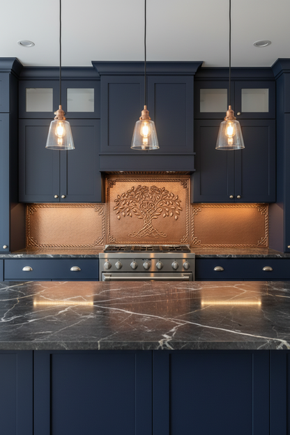 Dark Navy Kitchen — Celtic Knot Panel Set