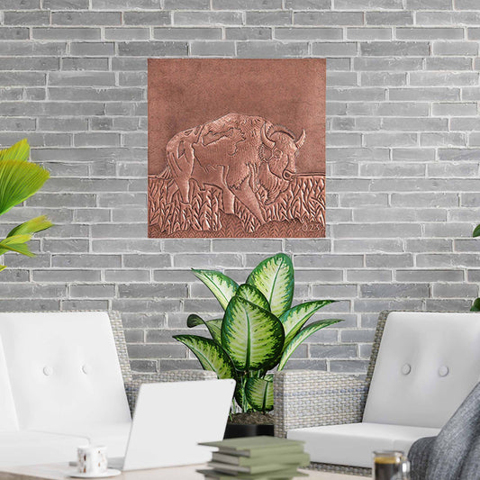 Copper Bison Wall Art 31.6"x31.5" - Natuross