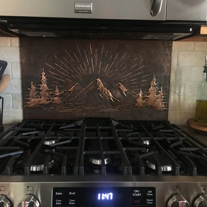 Brown Mountain Sunrise Copper Backsplash