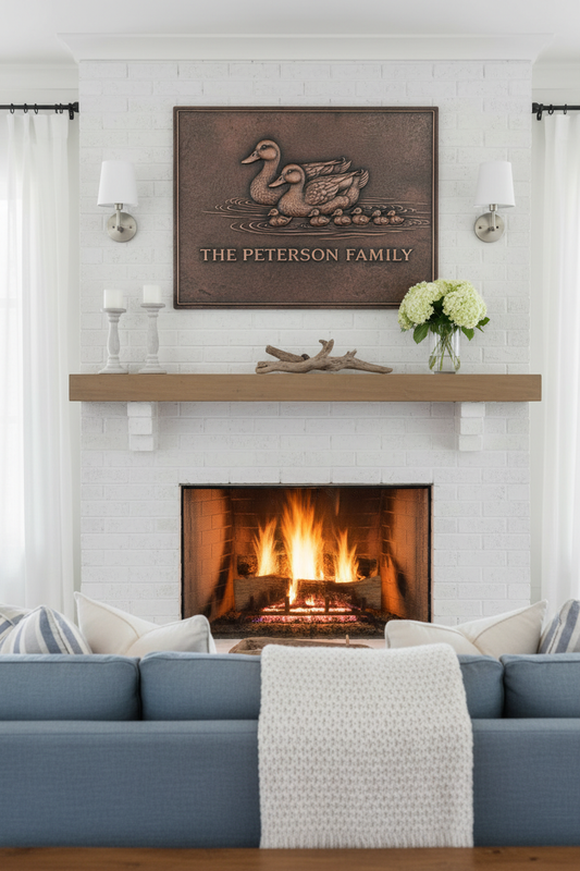 Duck Family - coastal cottage living room