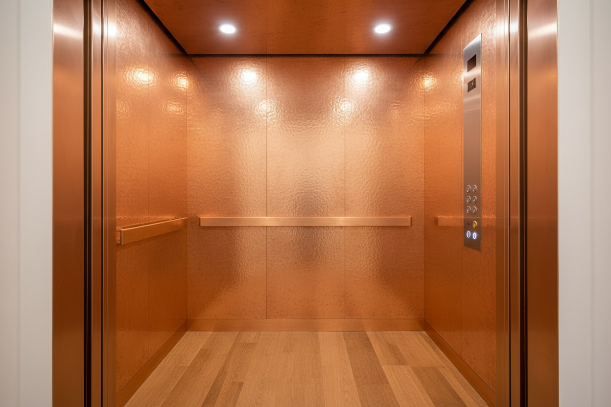 Elevator Interior Panel — Natural Copper