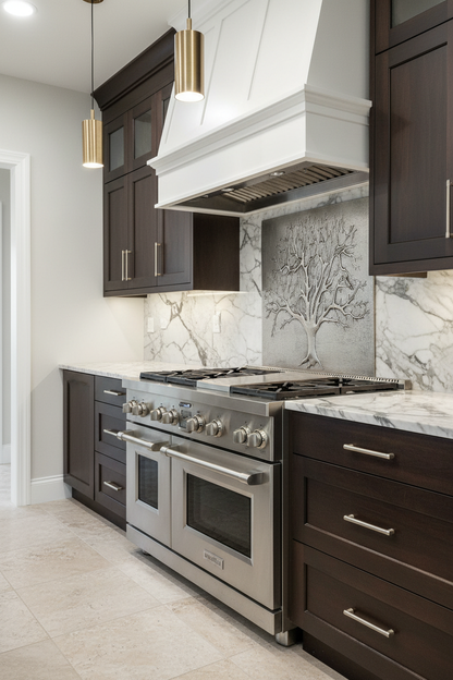 Eternal Tree Copper Backsplash Gray - close right angle alt