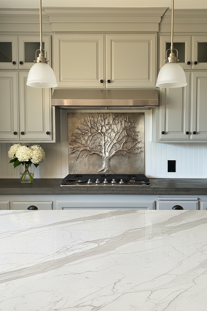 Eternal Tree Copper Backsplash Gray - ultra-luxury front view