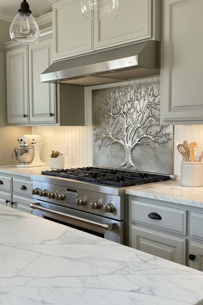Eternal Tree Copper Backsplash Gray - ultra-luxury right angle