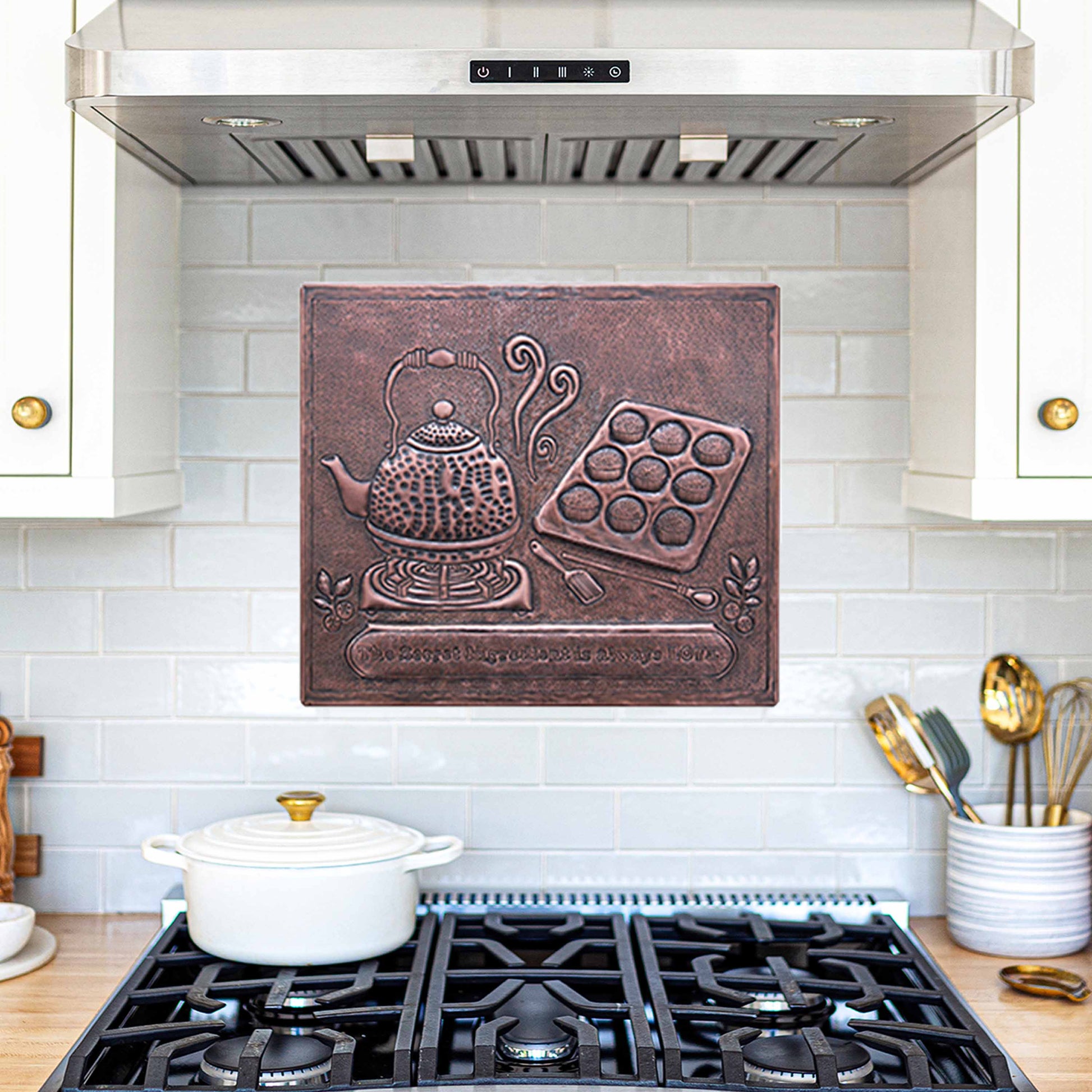 Tea Time Copper Kitchen Backsplash Tile 11.9x13.5" Brown - Natuross