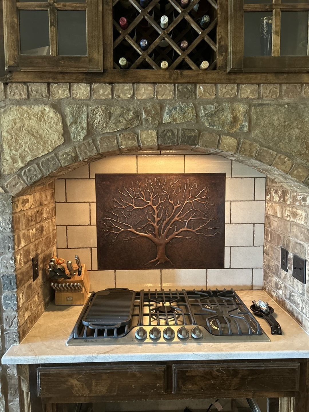 Eternal Tree Copper Backsplash in Brown - Natuross