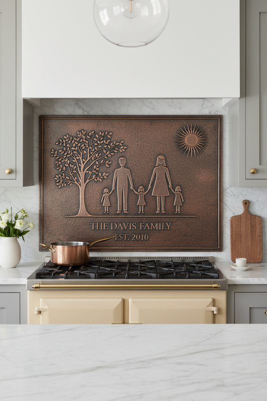 Family Silhouette - over stove MUCH closer clean kitchen
