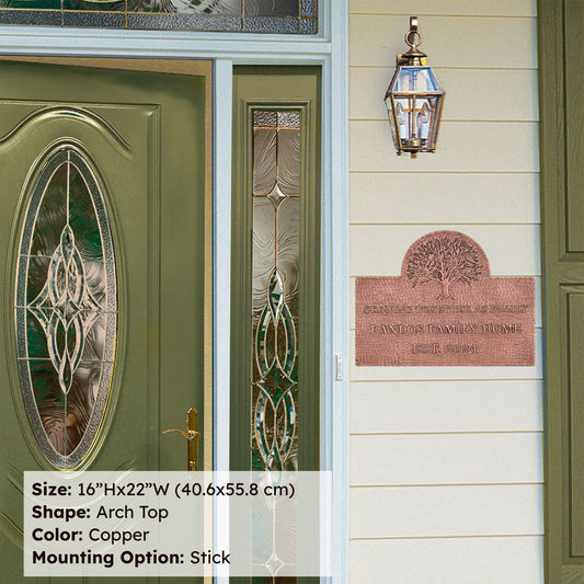 Copper House and Family Name Sign (Growing Together As Family) - Natuross