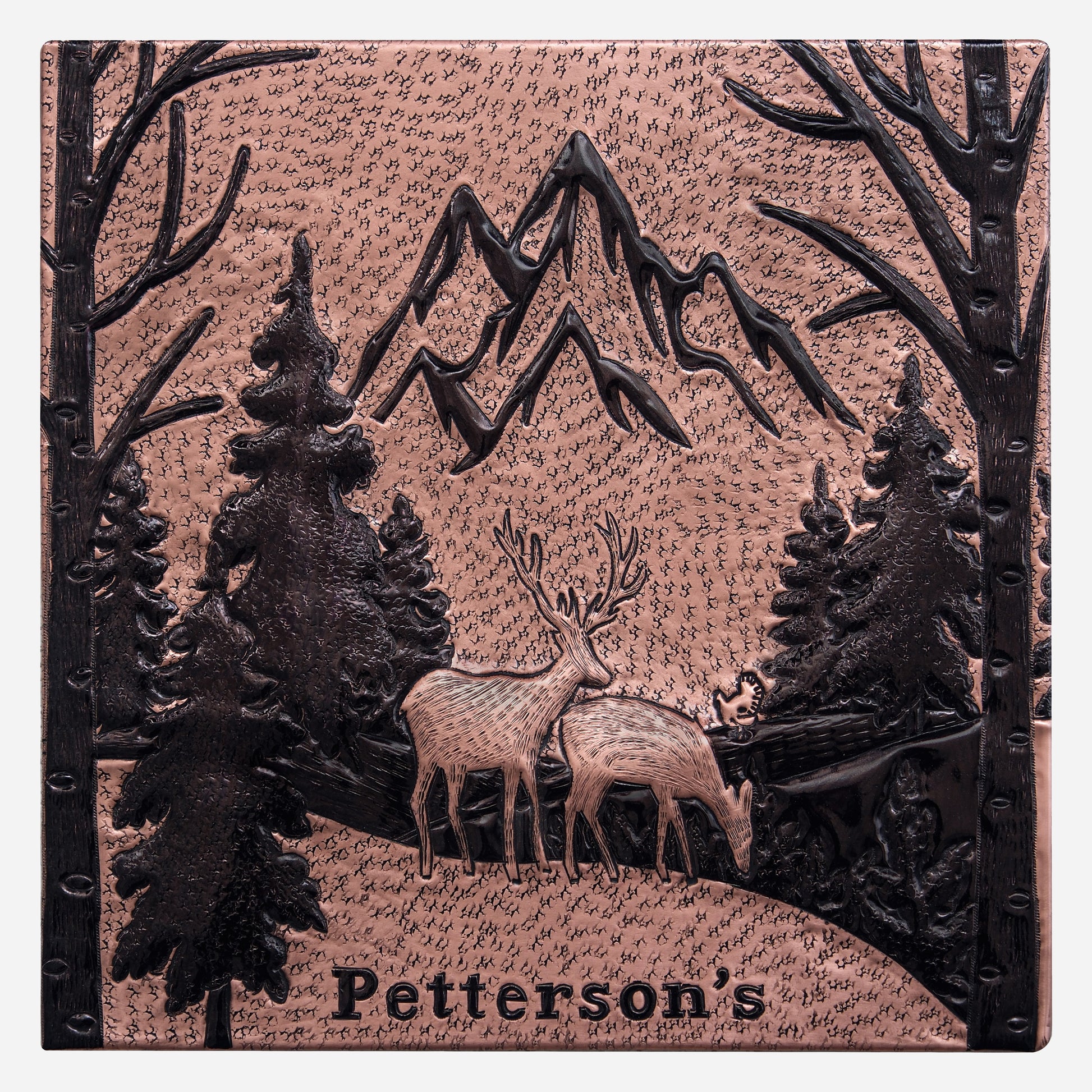 Copper Nature Scene with Deer Family Name Sign - Natuross