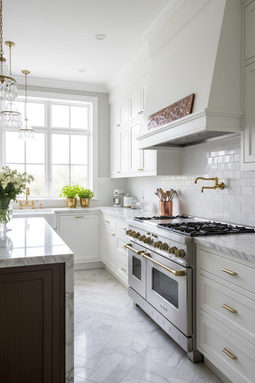 Fire Copper Tree Branches Panel On Rangehood Apron Portrait High Detail Decorated