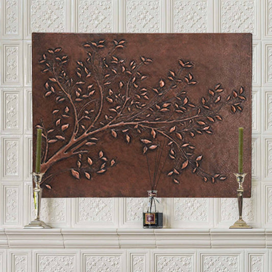 Copper Tree Branches Handmade Art Tile 23.7"x31.1" Brown - Natuross