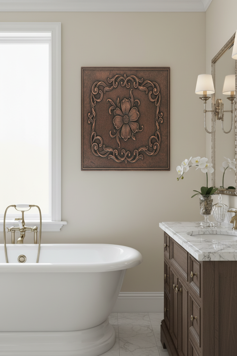 Floral Scroll - classic elegant bathroom