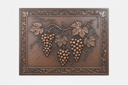 Grapevine Vineyard brown patina panel