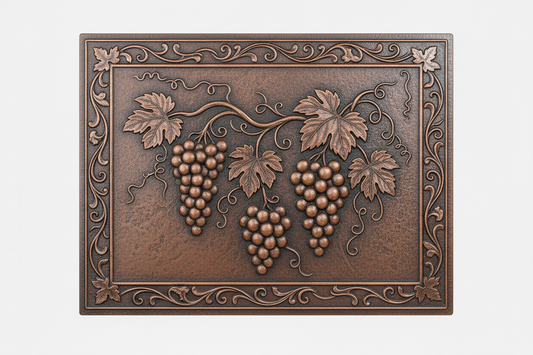 Grapevine Vineyard brown patina panel
