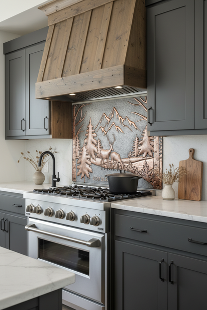 Gray Wilderness Vista - modern rustic single piece