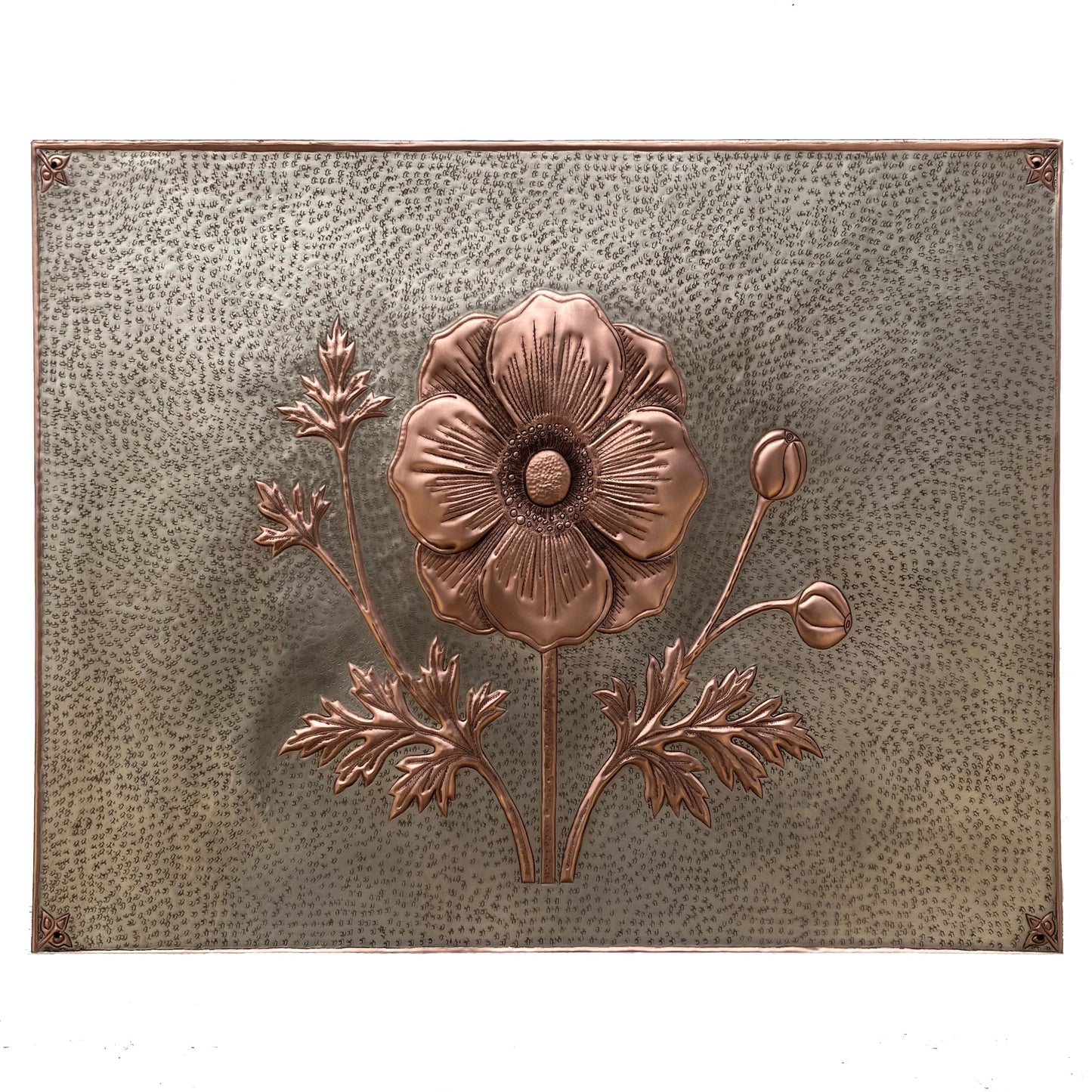 Copper Stove Backsplash with Anthurium Flowers