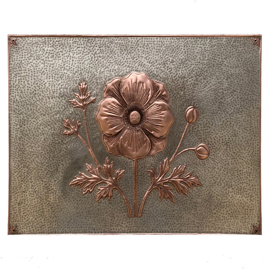 Anemone Flower Copper Backsplash