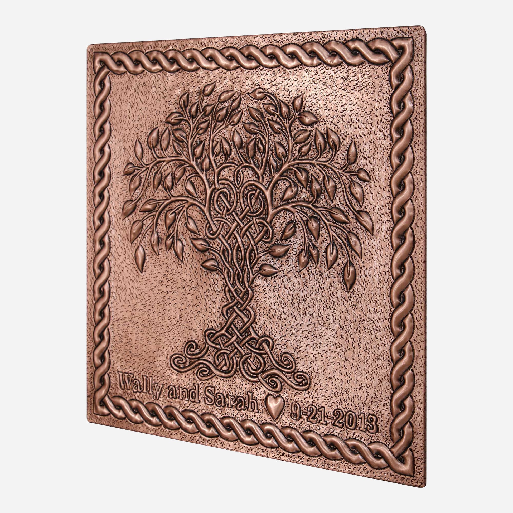 Copper Love Quote Sign (Celtic Tree of Life and Knot Border) - Natuross