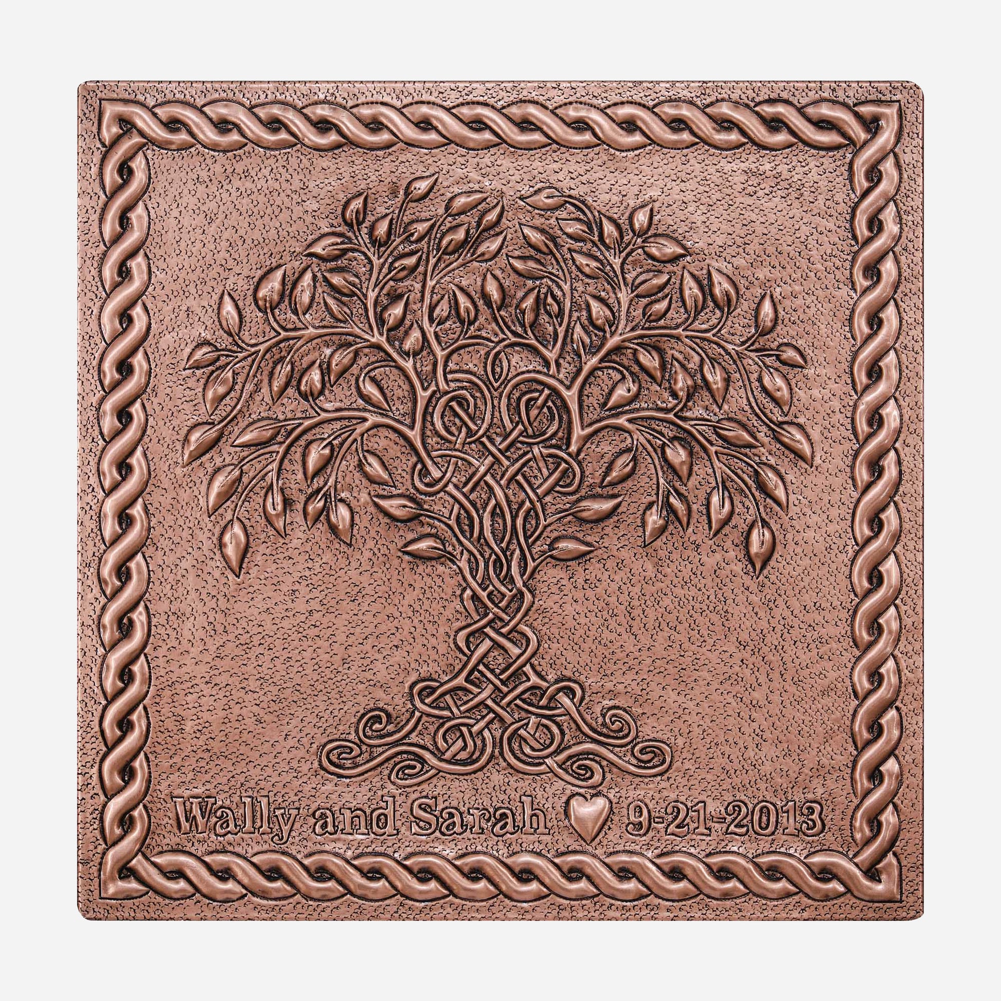 Copper Love Quote Sign (Celtic Tree of Life and Knot Border) - Natuross