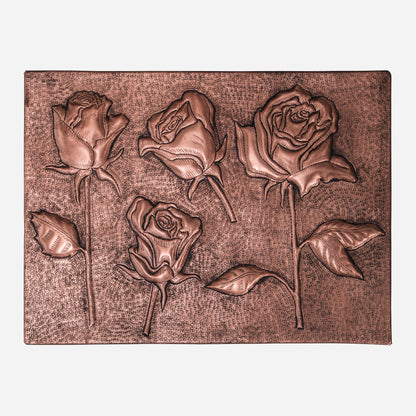 Copper Roses Handmade Art Tile 11.4"x 15.9" - Natuross